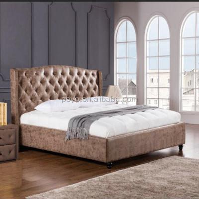 China 2016 Euro Style Soft Bed Cheap Classic Antique Leather Bedroom Furniture Soft Beds Frame for sale