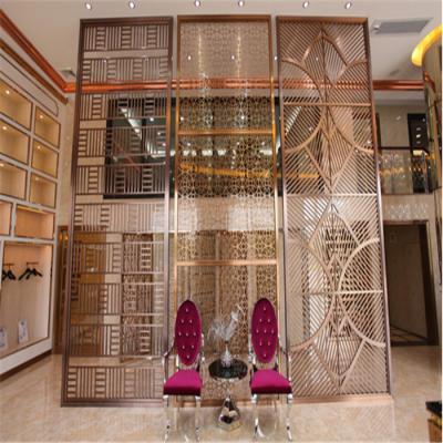 China SS mirror polish bronze color panel sheet for hotel building metal screen partition item for sale