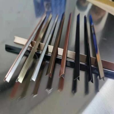 China 304 316 Factory Stainless Steel Tile Trim Ceramic Tile Trim 304 Grade Modern Style Decorative Profile for sale