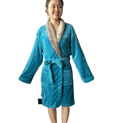 China Wholesale Customized QUICK DRY women style thermal 100% polyester fleece bathrobe women long robe for sale