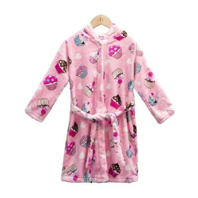 China 100% Polyester Top Quality Widely Used Cartoon Fleece Pajama Coral Bathrobe For Kids for sale