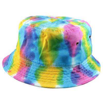 China Factory Custom Hot Popular New Logo fashion link dye graffiti printing double-sided outdoor travel sunshade bucket hat for sale