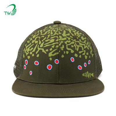 China JOINT Wholesale 6-Panel Hat Custom Logo Mesh Woven Patch Trucker Hat For Sports Embroidered Hats for sale