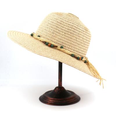 China Roll Up Soft Wide Brim Casual Foldable Straw Hats Beach Hat Women Summer Panama Sun Hat for sale