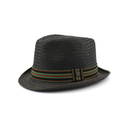 China Panama Hat Traveling Straw-Fedora Summer Beach Sun Logo Unisex Traditional Casual Custom Paper Hats for sale