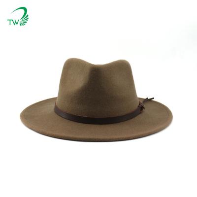 China Winter COMMON Wholesale Quality Wool Hat Male Female 100% Custom Belt Wide Brim Band Accessories Fedora Panama Hats for sale