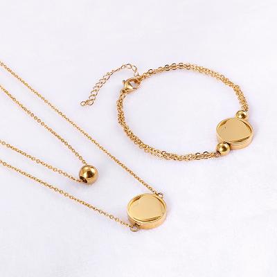 China Fashion TRENDY Women's Double Layer Love Necklace Stainless Steel Necklace for sale