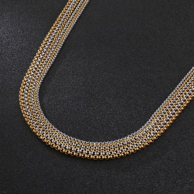 China The CLASSIC Qings Golden Cuban Silver Gold Stainless Steel Chain Bulk for sale