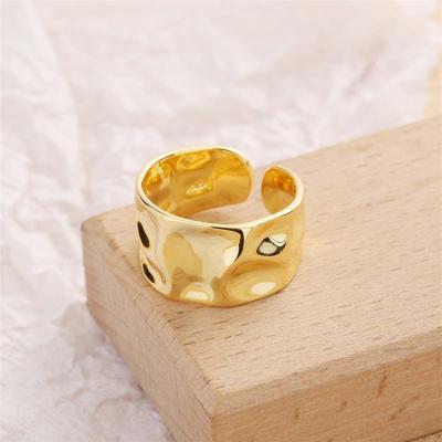 China No Allergic Silver Gold Ring Gold Plated Jewelry Women Feminine Ring Qings 925 Sterling Silver 18k Couple Ring With Unique Open Style for sale