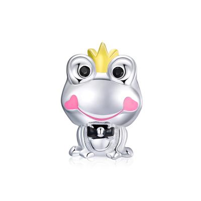 China Wholesale Fashionable Cute Cute Frog Cute Qings Silver Charms For Jewelry Making for sale