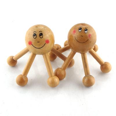 China Easy Operation / Mini Cute Octopus Personal Hand-Held Eco-friendly / Hand Held Wooden Head Massager For Body Health for sale