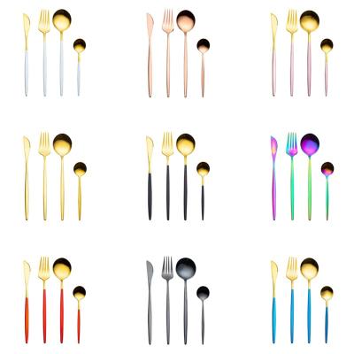 China New Sustainable Professional Luxury Reusable Western Stainless Steel Food Knife Fork Cutlery Set for sale