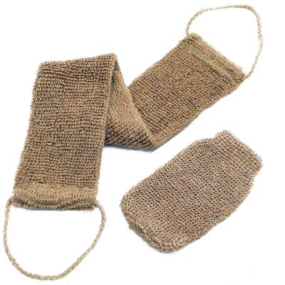 China EXFOLIATE 2021 Fashion Wholesale Eco Friendly Body Natural Hemp Skin Exfoliating Glove and Bath Scrubber Set for sale