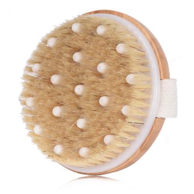 China All natural high quality private label shower brush bristle bamboo body brush for sale