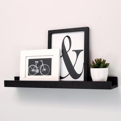 China Home Furniture MDF Photo Wall Wooden Frame Black Floating Wall Shelves for sale