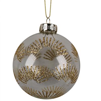 China Europe Amazon Success 2021 Christmas Hand Blown Christmas Clear Glass Ball for sale