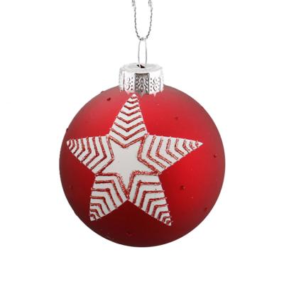 China Christmas Deoration YIBO Matt Glass Christmas Ornaments Wholesale Red Shiny Balls for sale