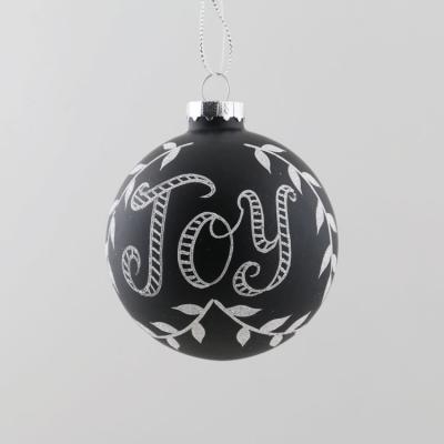 China Black Personality Decoration Balls Customized Personality Glass Black Series Hanging Decoration Christmas Ornaments Ball for sale