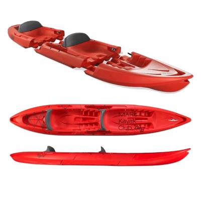 China New PE Detachable 3 Section Sea Kayak Canoe Ocean Kayaking Single or Double Kayaking for sale