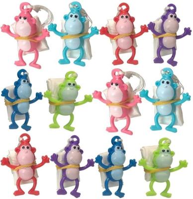 China Funny Educational Toy 1.75 Inch Mini Monkey Paratroopers with Parachutes Vinyl Parachute Toys Plastic Guys Fun Zoo Animal Themed Party Favors for sale