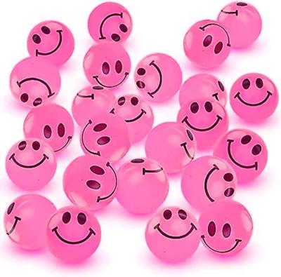 China Sports Toy Pink Glow in The Dark Smile Face Bouncing Balls - Bulk 1 Inch High-Bounce Bouncy Balls for Kids Party Favors Funny toys for sale