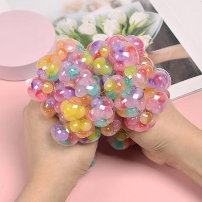 China Funny Educational Toy 2.4 Inch Colorful Grape Balls Squeezing Joy Decompression Toy Squeezing Ball Fun Gift Funny Toys For Children for sale