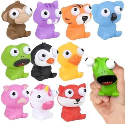 China Funny Educational Toy 1.75 Inch Animals with Pop Out Eyes Fun Squeeze Stress Relief Toys for Kids Fun Birthday Party Favors for Boys and Girls for sale