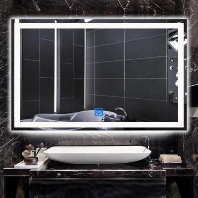 China Full HD Bright High Quality Modern Smart Bathroom Wall Led Light Illuminated Mirror for sale