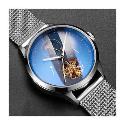 China Automatic Date Fashion Steel Mesh Strap Calendar 24 Hours Watch Men Mechanical Wrist Watch for sale