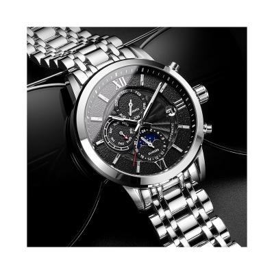 China All Date Automatic Mens Full Phase Business Moon Stainless Steel Calendar Automatic Watch for sale