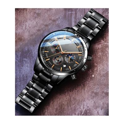 China Waterproof Stainless Steel Calendar Stopwatch Quartz All Auto Date Custom Men's Wrist Watch for sale