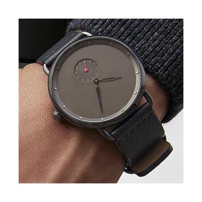 China Custom Made Stainless Steel Case Men's Small Second Exposure Water Resistant Ultra-thin Wrist Watch for sale