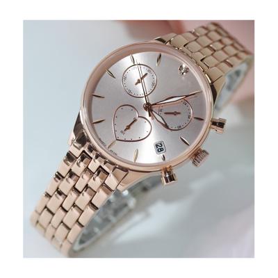 China Fashion Automatic Women's Date Stainless Steel Case Calendar Stopwatch Sports Wrist Watch for sale