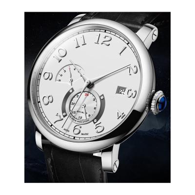 China Automatic Date Silver Stainless Steel Case 24 Hours Watch Men's Leisure Automatic Watch for sale