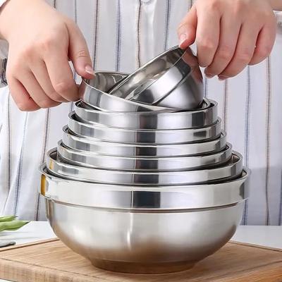 China Modern Golden Baby Food Stocked Rice Metal Fruit Stainless Custom Water Sushi Cooking Large Small Bowl Salad Restaurant for sale