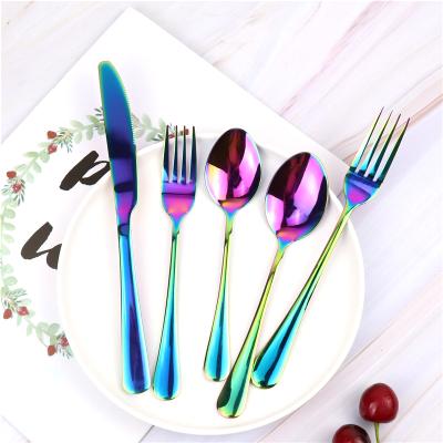 China Sustainable Gold Plated Black Flatware Wholesale Stainless Steel Cutlery for sale