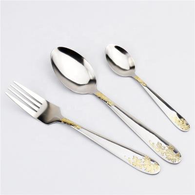 China Sustainable Gold Plated Royal Stainless Steel Cutlery Set 72Pcs Cutlery Set for sale