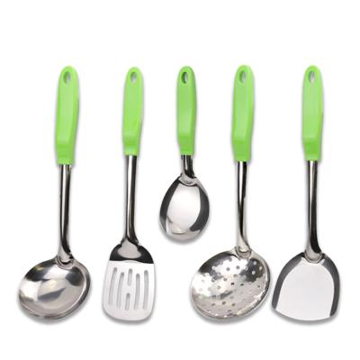 China Sustainable Stainless Steel Plastic Handle Cooking Kitchen Cookware Cocina Set for sale