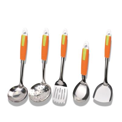 China Plastic stocked stainless steel handle cooking kitchen cookware itams kichan for sale