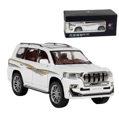 China Toy Hot Sell Pull Back Diecast Toys Japanese Prado 1:24 Scale Cars Model Diecast Toy Vehicles 6 Open Doors for sale