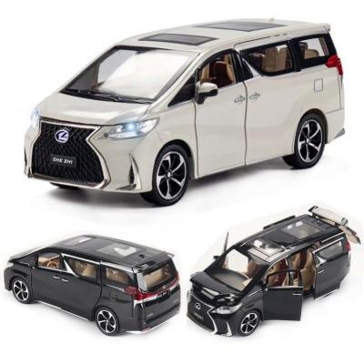 China Doors Open 1:24 LM300h MPV Die Cast Car Model Toy For Kids 20.5cm Pull Back Alloy Simulation Model Car With Sound/Light for sale