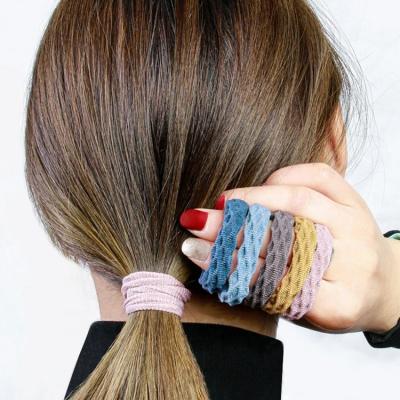 China Fashion High Elastic Stretchy Hair Bands For Women Girls No Crinkle Ponytail Holders For Thick Hair Seamless Hair Scrunchies for sale