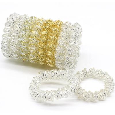 China Fashion High Quality Glitter Plastic Hair Bands Babies Ponytail Stretchy Elastic Flips Band for sale