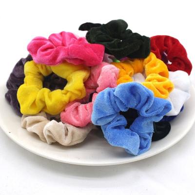 China Classic Women's Mix Colors 50pcs Fashion Stock Velvet Hair Bands Elastic Hair Scrunchies Set for sale