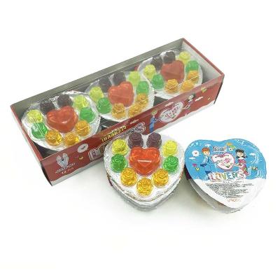 China 35g normal Jelly Mixed Fruit Flavor Heart Rose Shape Jelly Pudding Candy in box for sale