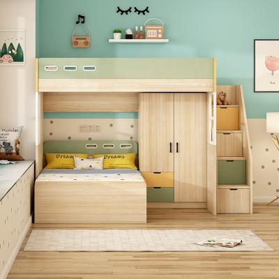 China New Arrival Eco-friendly Furniture Sets White Customized Box LOGO Style Packing Modern School Wooden Children Kids Bunk Beds OEM for sale