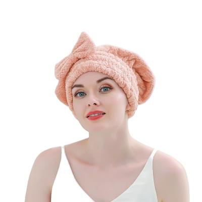 China Super Absorbent Microfiber Shower Hair Dryer Hat Thick Quick Dry High Quality Safe For Dry Hair Kids The Princess Hat For All Hair Types for sale