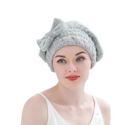 China Coral Organic Bamboo Towel Charcoal Fiber Hat Dry Hair Fleece Super Soft Comfortable Water Absorption Safe For Hair Kids The Princess Hat for sale