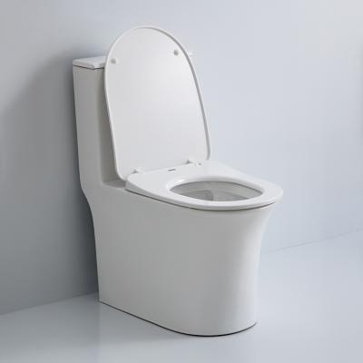 China Double-Flow Sanitary Ware Siphon One Piece Bathroom Flushing Ceramic Toilet For Hotel for sale