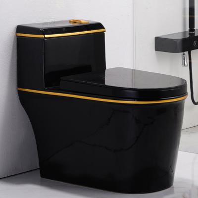 China High Quality Double-Flow Sanitary Ware Matte Black Bathroom WC Gold Plated Gold Ceramic Toilet for sale